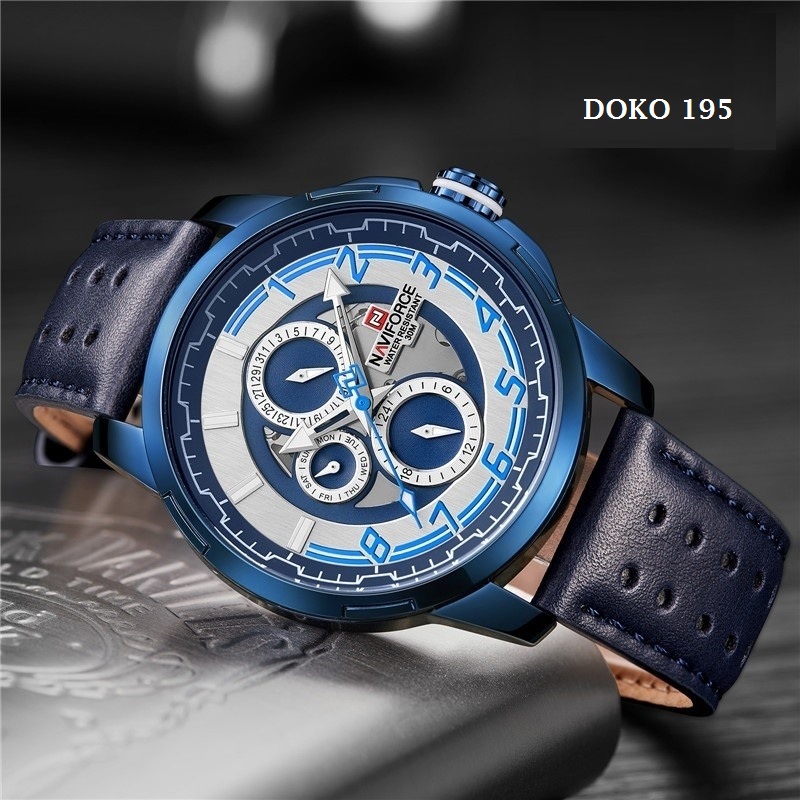 SKMEI 9246 Men Watch Automatic Mechanical Hollow Dial Luminous Nylon Strap  Date Display - Camuoflage Blue