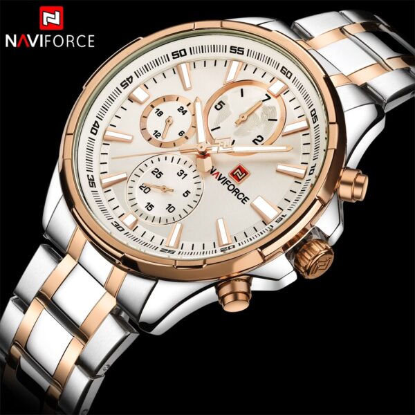 NAVIFORCE NF9089 Chronograph Watch For Men– Golden/Silver