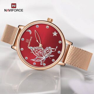 NAVIFORCE Nf5011 Noble Series Elegant Ladies Watch For Women - Red/Rosegold