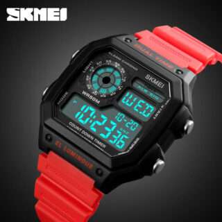 SKMEI 1299 Military Sporty Led Digital Watch for men-Red