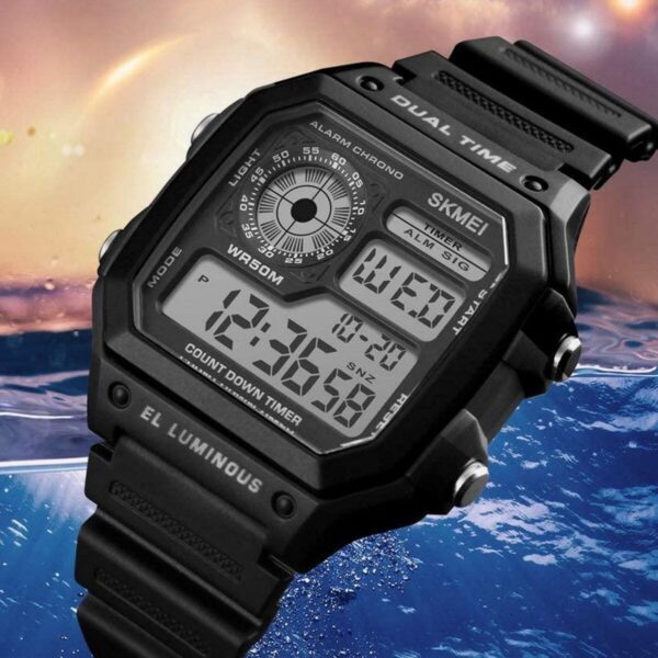 SKMEI 1299 Military Sporty Led Digital Watch for men - Black