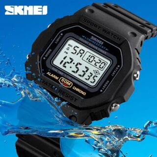 SKMEI 1628 Fashion Sports Countdown Military Digital Watch For Men - Black