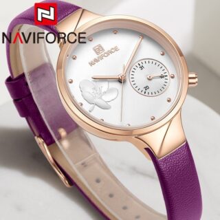 NAVIFORCE Nf5001 Date Function Luxury Ladies Watch For Women - Purple