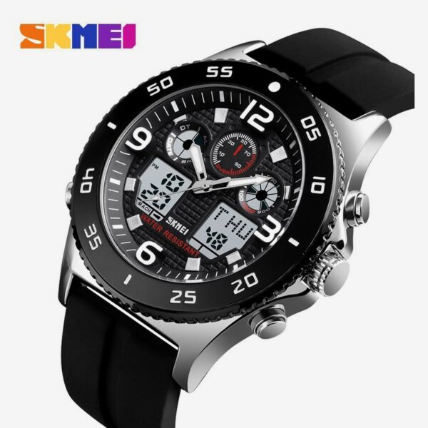 SKMEI 1538 Men Sport Watches Fahsion Stopwatch Alarm Dual Display Waterproof Digital Watch