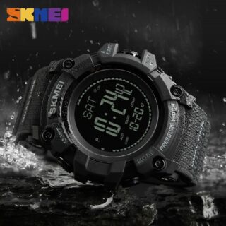 SKMEI 1358 Dual Time Multifunction Watch With Digital Compass And Barometer For Men- Black