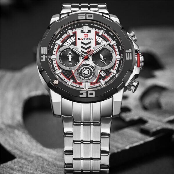 Naviforce NF9175 Stainless Steel Chronograph Watch For Men - Silver