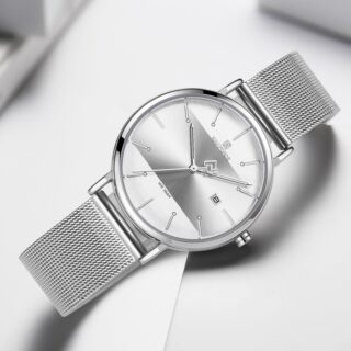 NAVIFORCE NF3008 Date Function Stylish Elegant Casual Quartz Watch For Women - Silver