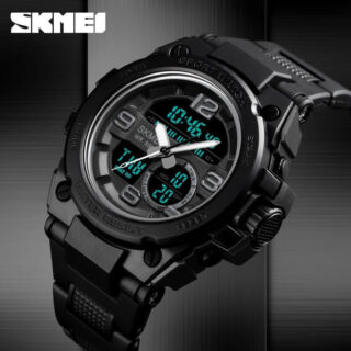 SKMEI 1452 Outdoor Multifunction Digital Analog Chronograph Wristwatch For Men - Black