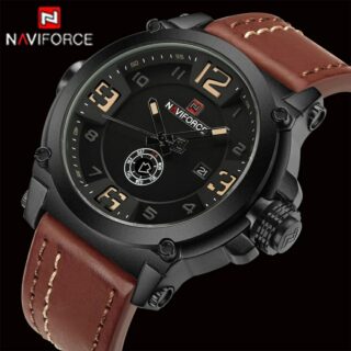 NAVIFORCE NF9099 Day/ Date Function Casual Quartz Watch For Men - Brown - Brown