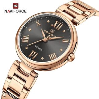 NaviForce NF5030 Casual Rose Gold Elegant Wrist watch For Women - RoseGold/Black