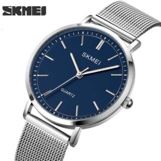 SKMEI 1664 Men's Minimalist Elegant Thin Analog Watch - Blue/Silver