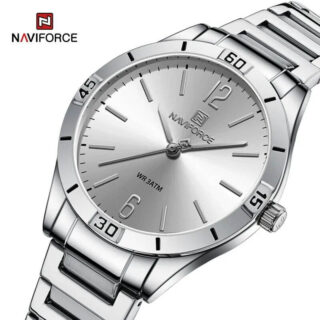 NaviForce NF5029 Women's Watch Minimalist Elegant Casual Round Shape Stainless Steel - Silver