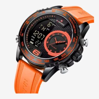 NaviForce NF9199T Men Creative Silicon Strap Luminous Dual Display Compete Calendar Watch - Orange