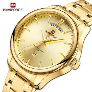 NaviForce NF9213 Casual Day Date Display Luminous Watch For Men - Golden