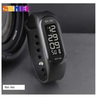 SKMEI 1666 Fashion Multifunction Unisex Digital Sport Resin Band Watch - Black