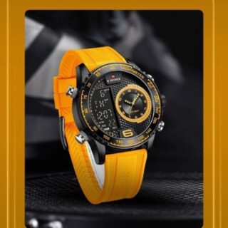 NaviForce NF9199T Men Creative Silicon Strap Luminous Dual Display Compete Calendar Watch - Yellow
