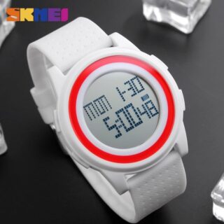 SKMEI 1206 Ultra Slim Sporty Digital Watch For Women - White