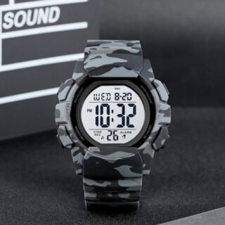 SKMEI 1771 LED Light Display Electronic Military Countdown Sport Watch For Men - Grey