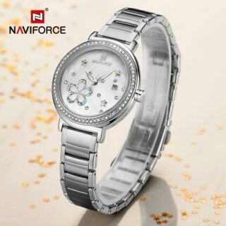 NAVIFORCE NF5016 Women's Shiny Star Stainless Steel Elegant Quartz Watch-Silver