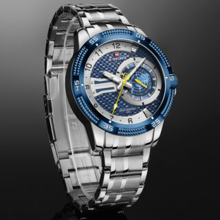 NaviForce NF9206 Luxury Business Edition Stainless Steel Date Display Watch For Men - Blue/Silver