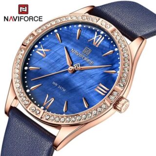 NaviForce NF5038 Fashionable Diamond Studded Dial Watch For Women - Blue