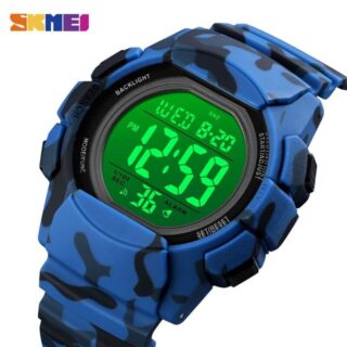 SKMEI 1771 LED Light Display Electronic Military Countdown Sport Watch For Men - Blue