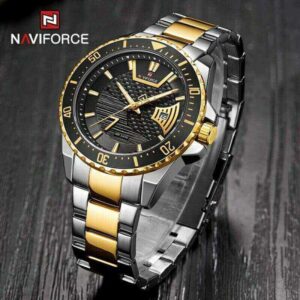 NAVIFORCE NF9191 Men's Classic Stainless Steel Luminous Analog Casual Watch - Golden/Silver