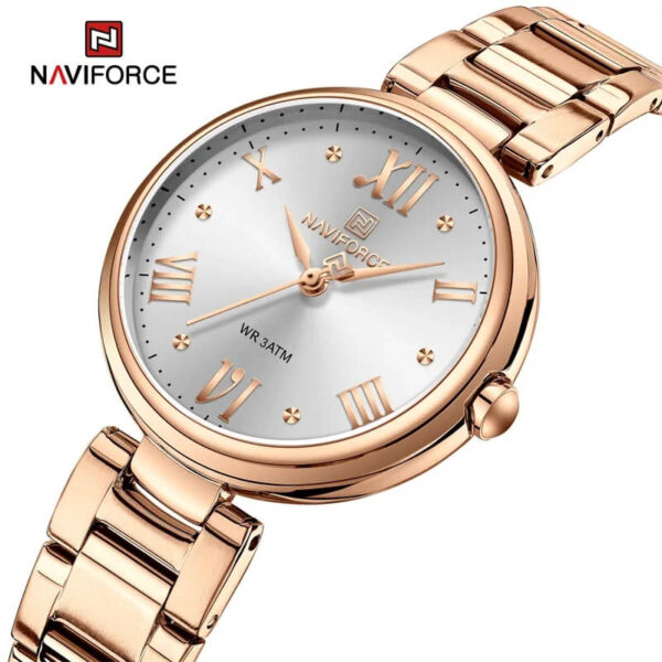 NaviForce NF5030 Casual Rose Gold Elegant Wrist watch For Women - RoseGold/White