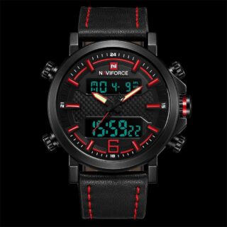 NAVIFORCE NF9135 Digital Analog Dual Movement Watch For Men - Red