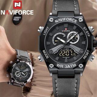 NAVIFORCE NF9220 Fashion Dual Display Chronograph Watch For Men - Black