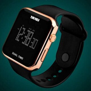 Skmei 1271 Multi-function LED Digital Fashion 50M Waterproof Unisex Wristwatch - Black/RoseGold