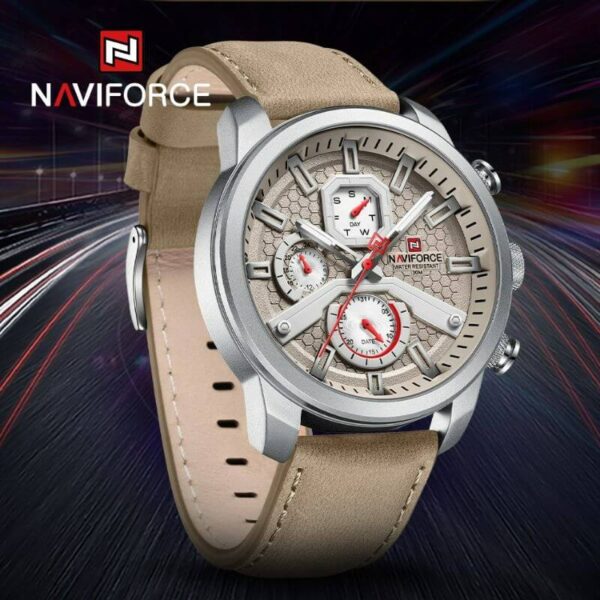 NaviForce NF9211 Chronograph Day Date Display Luminous Watch For Men - Grey