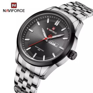 NaviForce NF9203 Casual Day Date Display Watch For Men - Black/Silver