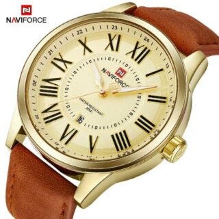 NAVIFORCE Nf9126 Date Function Analog Watch For Men - Golden