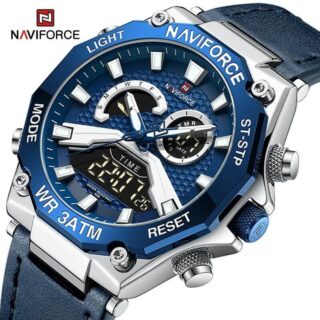 NAVIFORCE NF9220 Fashion Dual Display Chronograph Watch For Men - Blue