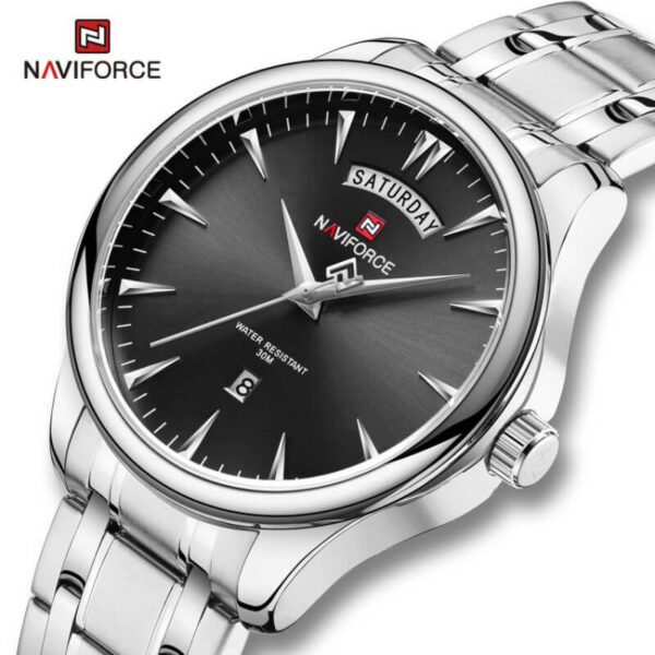 NaviForce NF9213 Casual Day Date Display Luminous Watch For Men - Black/Silver