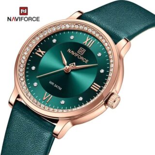 Naviforce NF5036 Classic Rhinestone Surrounded watch For Women - Green