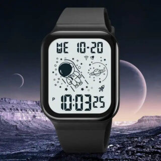 SKMEI 1863 Men's Watch Sports Digital Square Dial Creative Astronaut Military Multifunction - Black/White