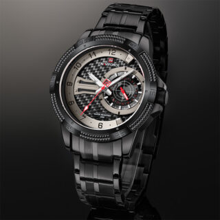 NaviForce NF9206 Luxury Business Edition Stainless Steel Date Display Watch For Men - Black