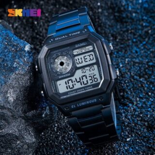 SKMEI 1335 Dual Time Digital Chronograph Watch For Men - Black