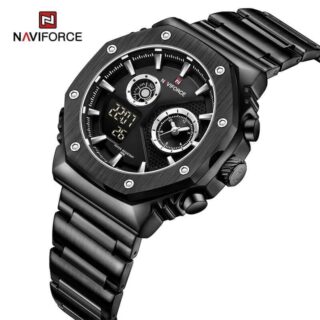 NAVIFORCE NF9216 Geometric Digital Analog Watch For Men - Black