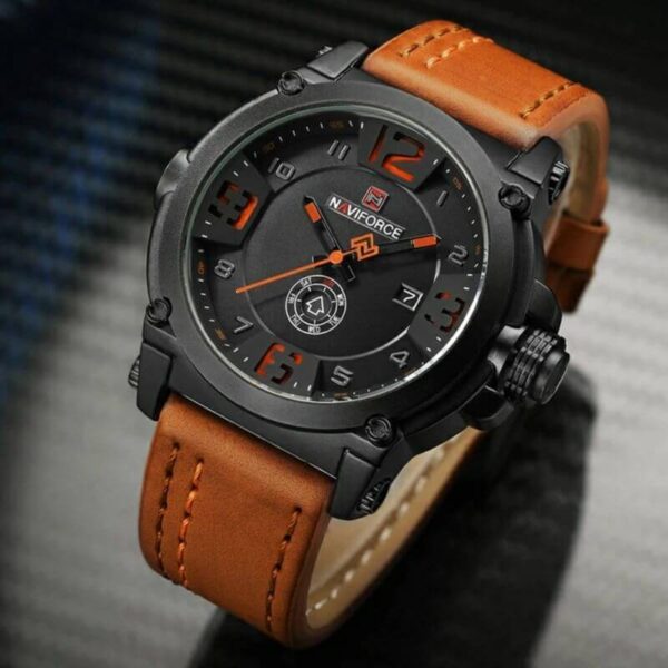 NAVIFORCE NF9099 Day/ Date Function Casual Quartz Watch For Men - Orange