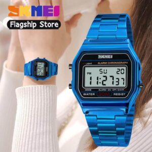 SKMEI 1123 Business Stainless Steel Digital Unisex Watch - Blue