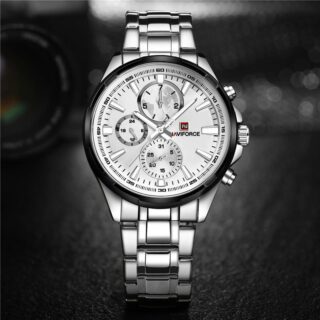 NAVIFORCE NF9089 Chronograph stainless steel Watch For Men - Silver