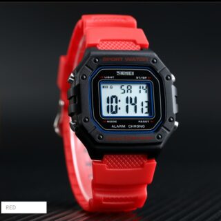 SKMEI 1496 MultiFunction 50M Waterproof Digital Sporty Watch with Silicone Strap For Men - Red