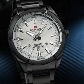 NAVIFORCE Nf9038 Date/Day Function Stainless Steel Watch - Silver/Black