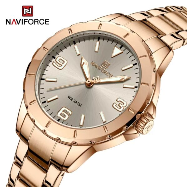 NaviForce NF5022 Casual Elegant Stainless Steel Quartz Watch For Women - RoseGold