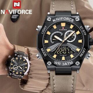 NAVIFORCE NF9220 Fashion Dual Display Chronograph Watch For Men - Brown