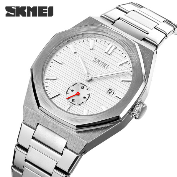 SKMEI 9262 Men's Classic Stainless Steel Luminous Date Display Quartz Watch - Silver