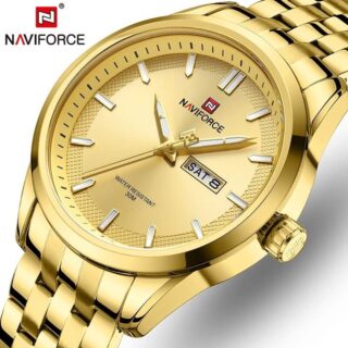 NaviForce NF9203 Casual Day Date Display Luminous Watch For Men - Golden